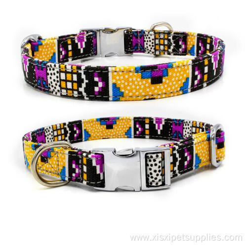 Custom Bohemia Ethnic Style Tweed Canvas Dog Collar